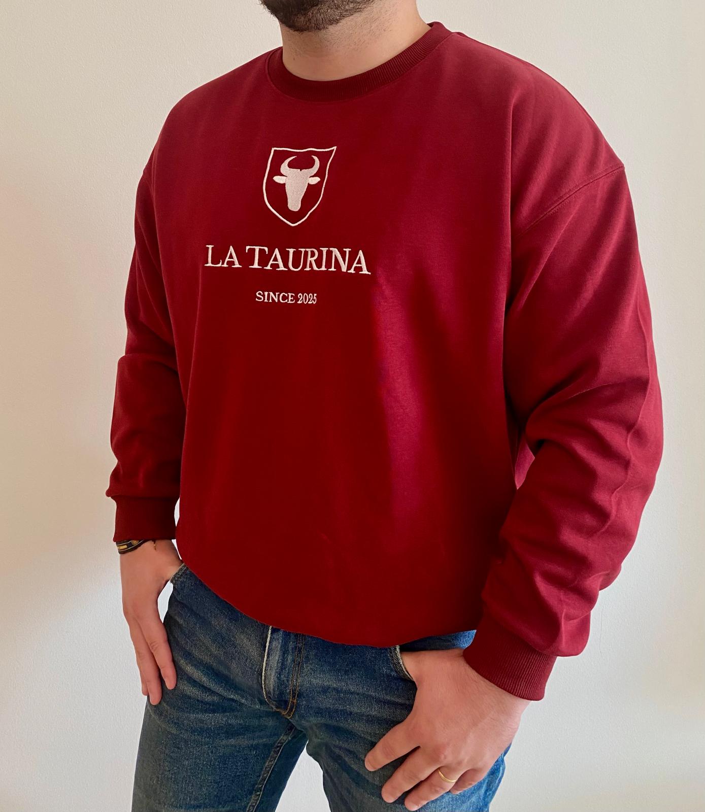 Sudadera La Taurina Rojo Granate - Entretiempo Oversize