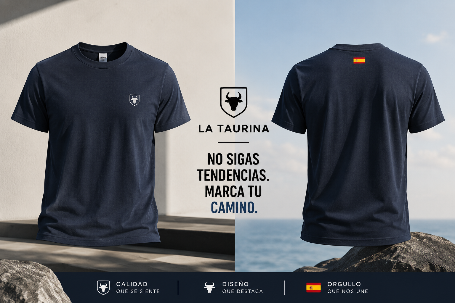 Camiseta Unisex Azul Marino - Navy Blue Flag Collection