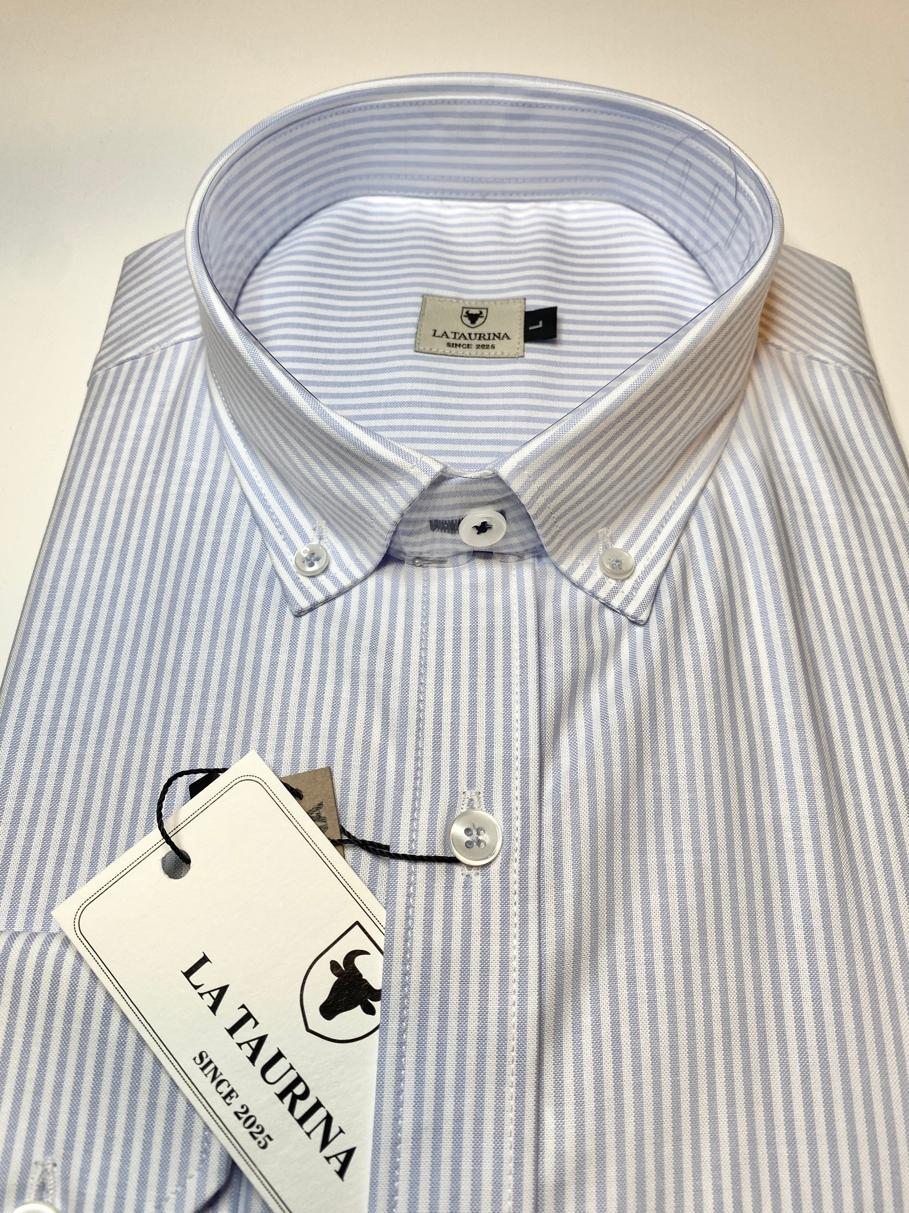 Camisa Blanca Oxford Rayas Azules