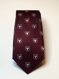 Corbata Rojo Oscuro Granate Logo Blanco