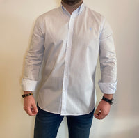 Camisa Oxford Cuadros Pequeños Azul