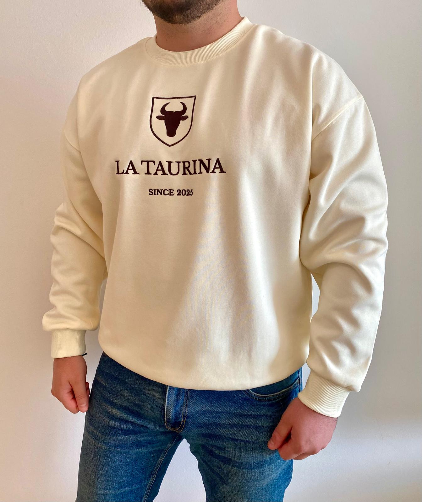 Sudadera La Taurina Blanco Cremoso - Entretiempo Oversize