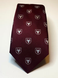 Corbata Rojo Oscuro Granate Logo Blanco