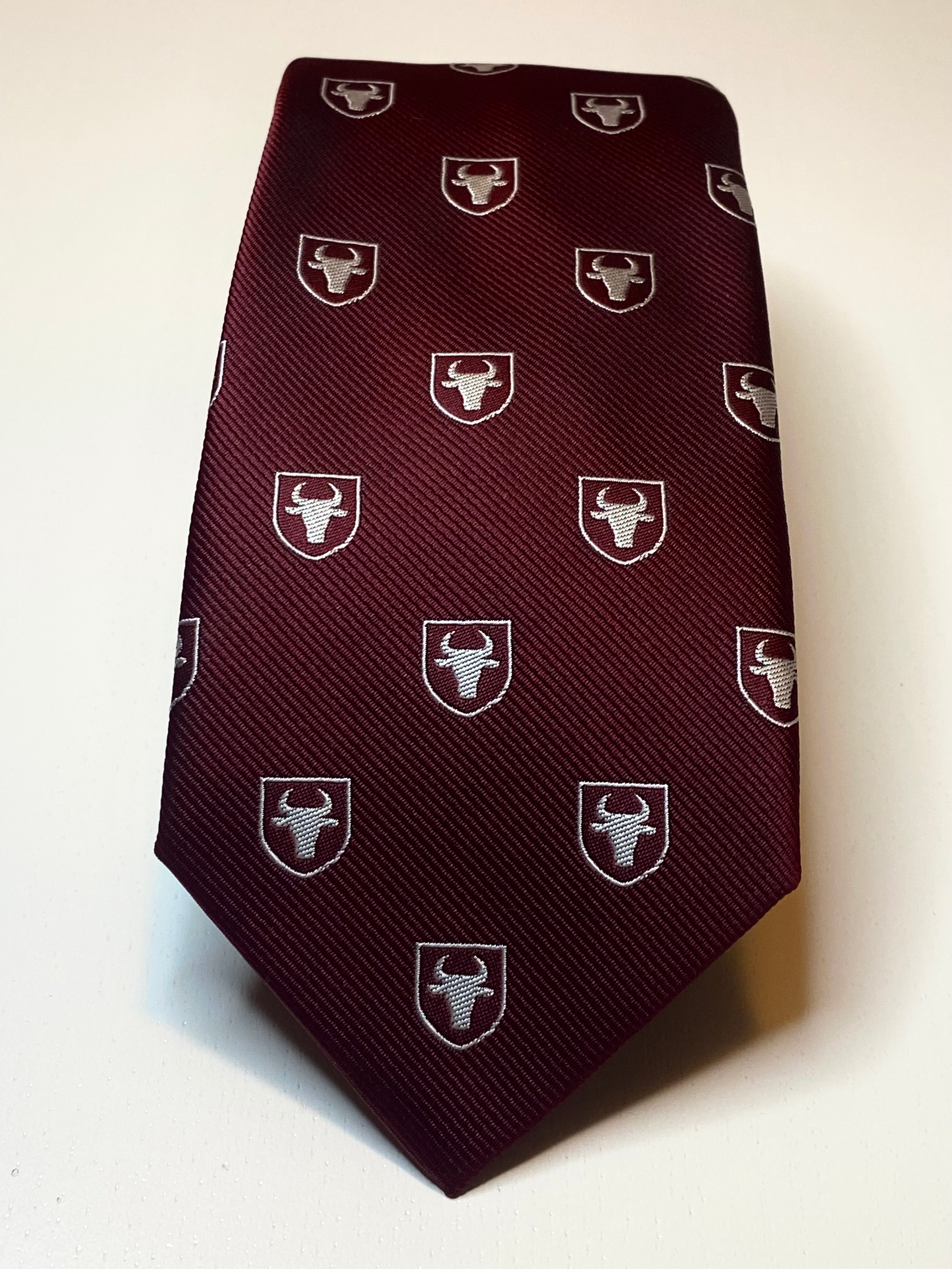 Corbata Rojo Oscuro Granate Logo Blanco