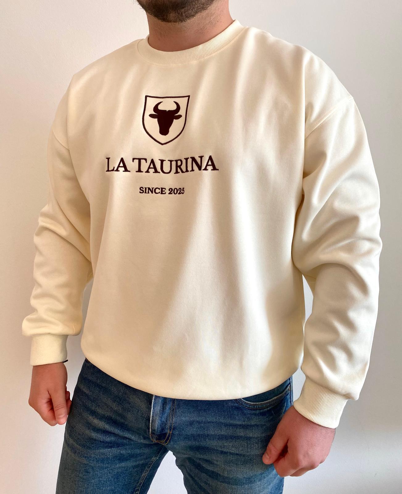 Sudadera La Taurina Blanco Cremoso - Entretiempo Oversize