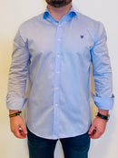 Camisa Azul Celeste Logo Azul Marino