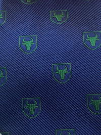 Corbata Azul Marino Logo Verde Oliva