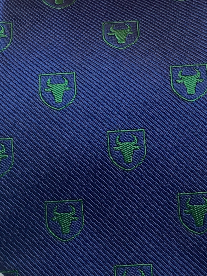 Corbata Azul Marino Logo Verde Oliva