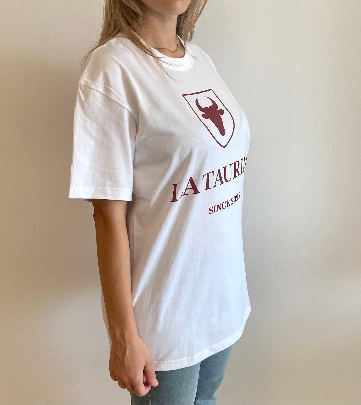 Camiseta La Taurina Blanca - Diseño Rojo San Fermín