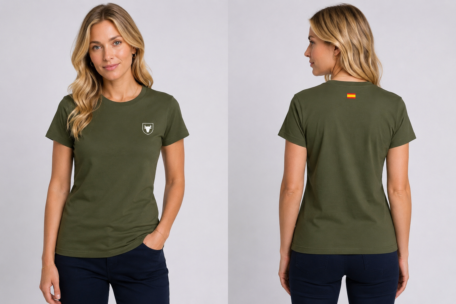 Camiseta UNISEX Verde militar- Military Green Flag Collection La Taurina