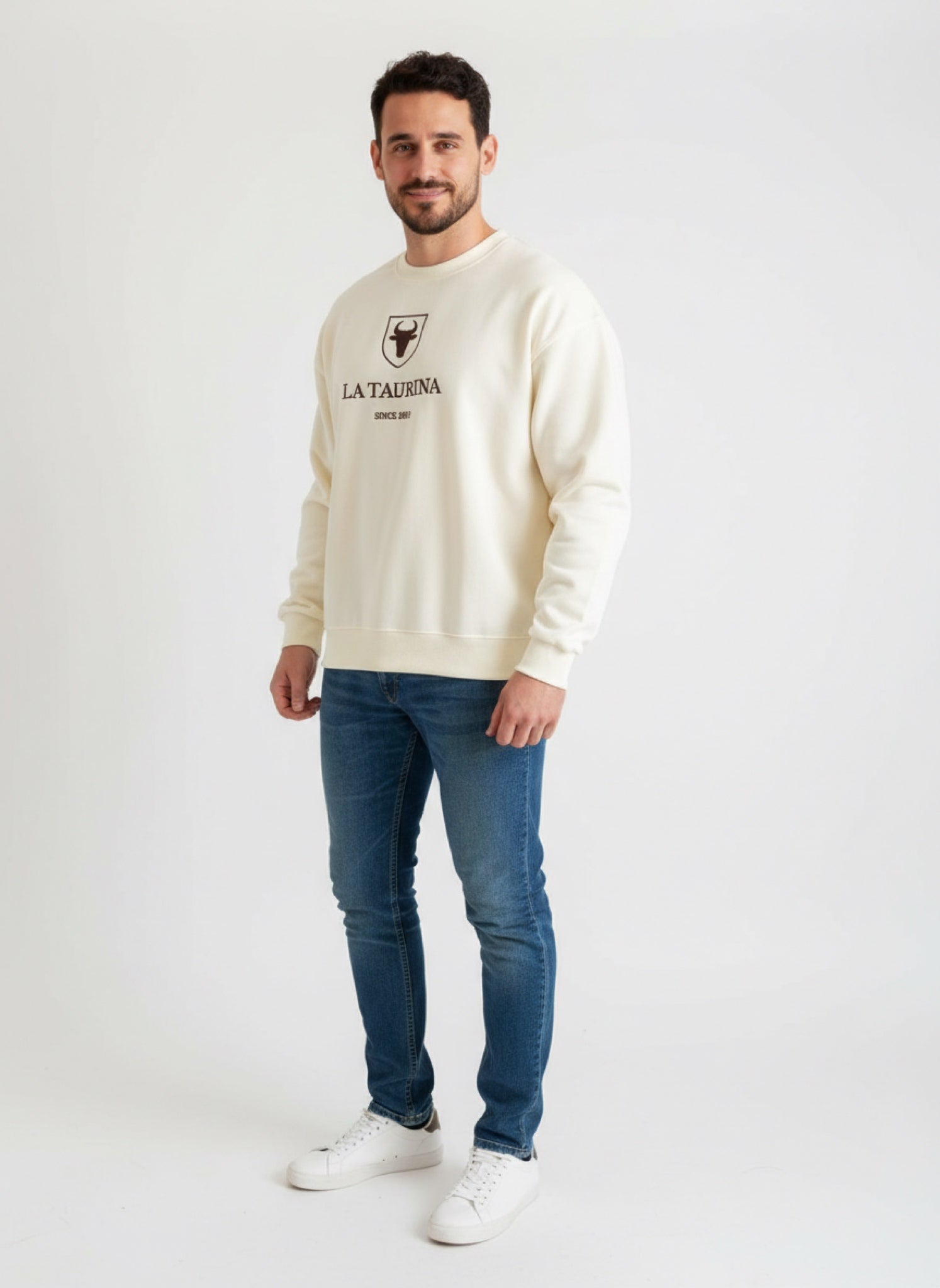 Sudadera UNISEX La Taurina Blanco Cremoso - Entretiempo Oversize