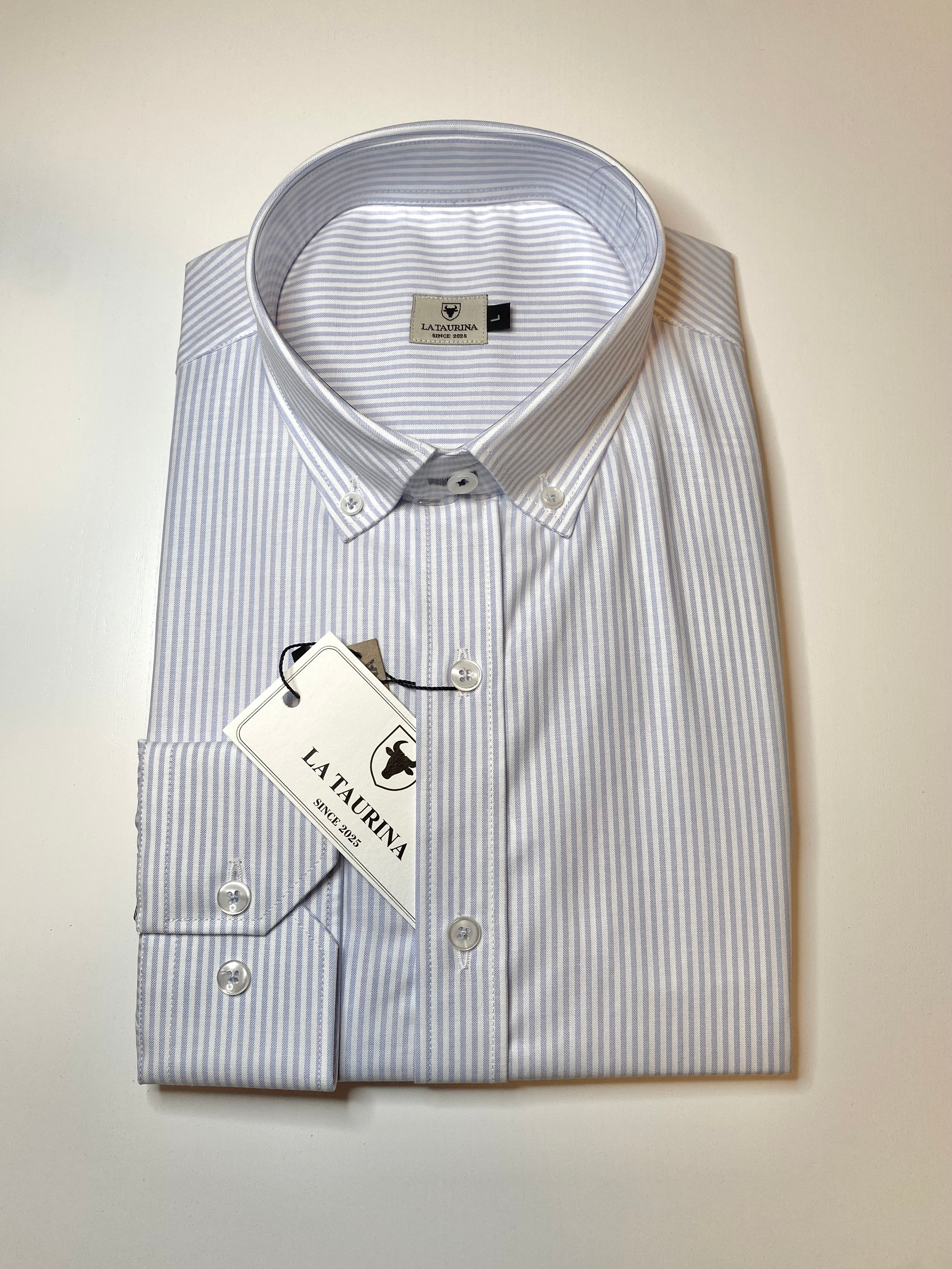 Camisa Blanca Oxford Rayas Azules