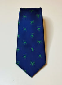 Corbata Azul Marino Logo Verde Oliva