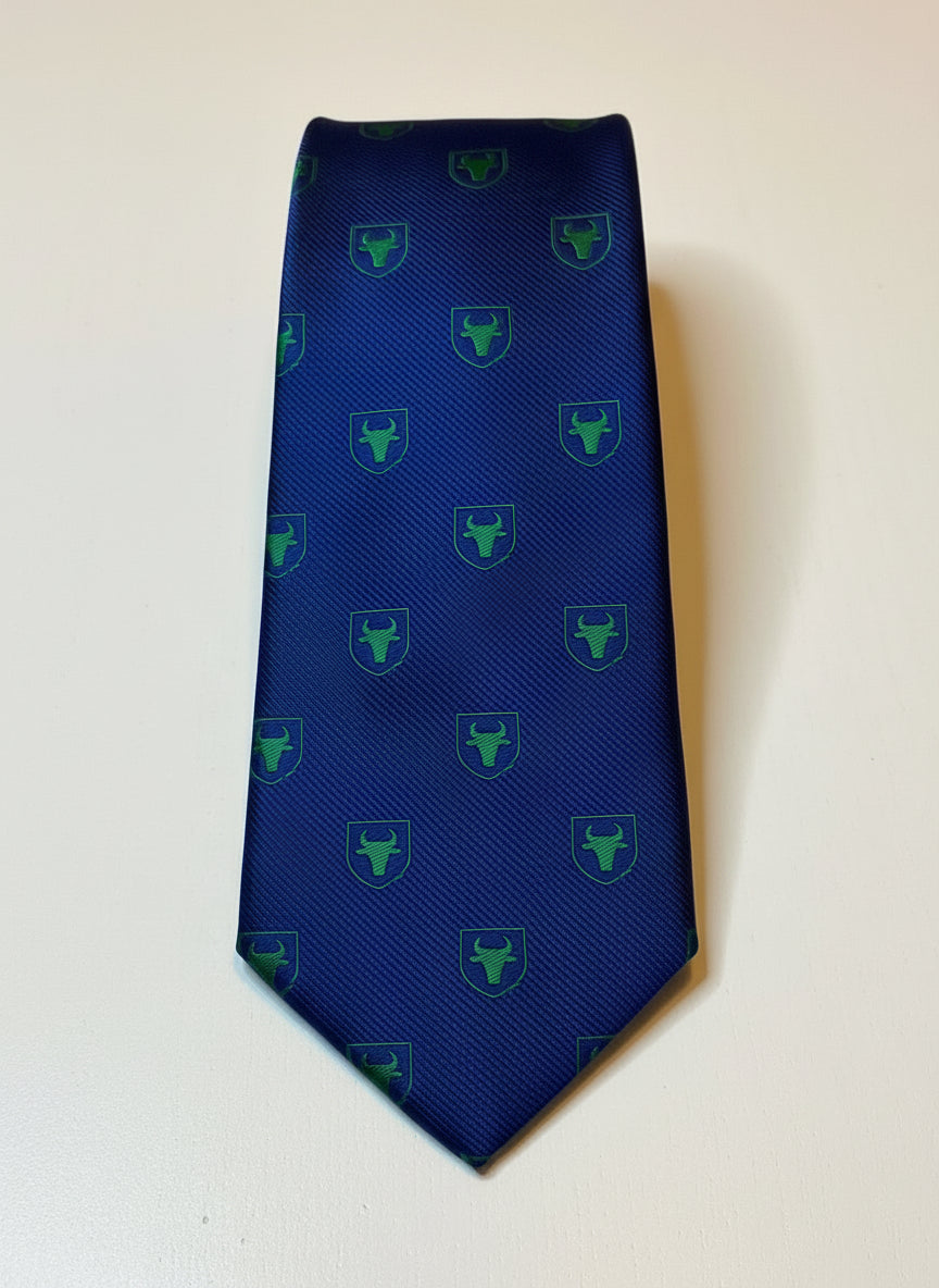 Corbata Azul Marino Logo Verde Oliva