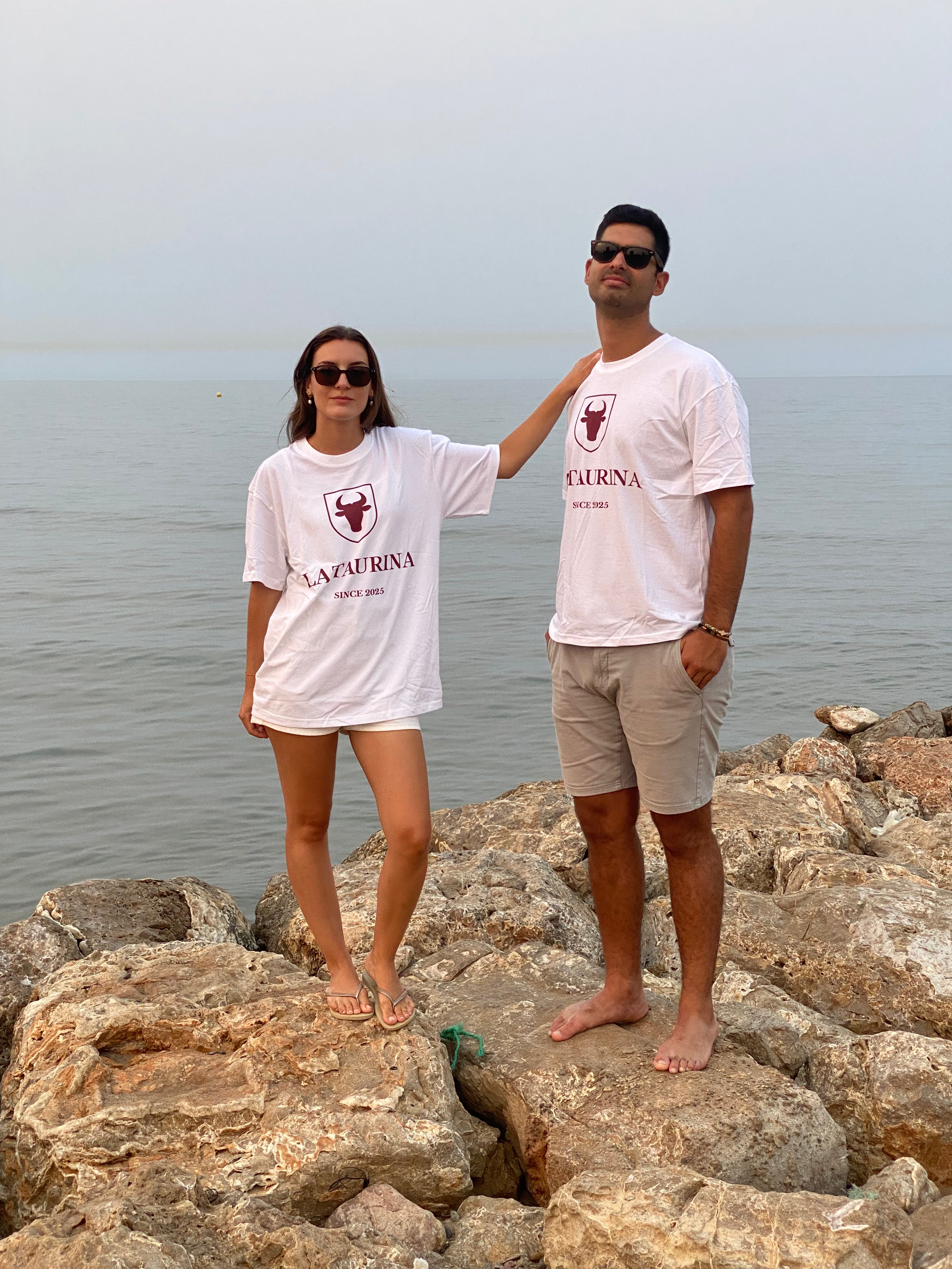 Camiseta La Taurina Blanca - Diseño Rojo San Fermín