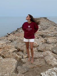 Sudadera La Taurina Rojo Granate - Entretiempo Oversize