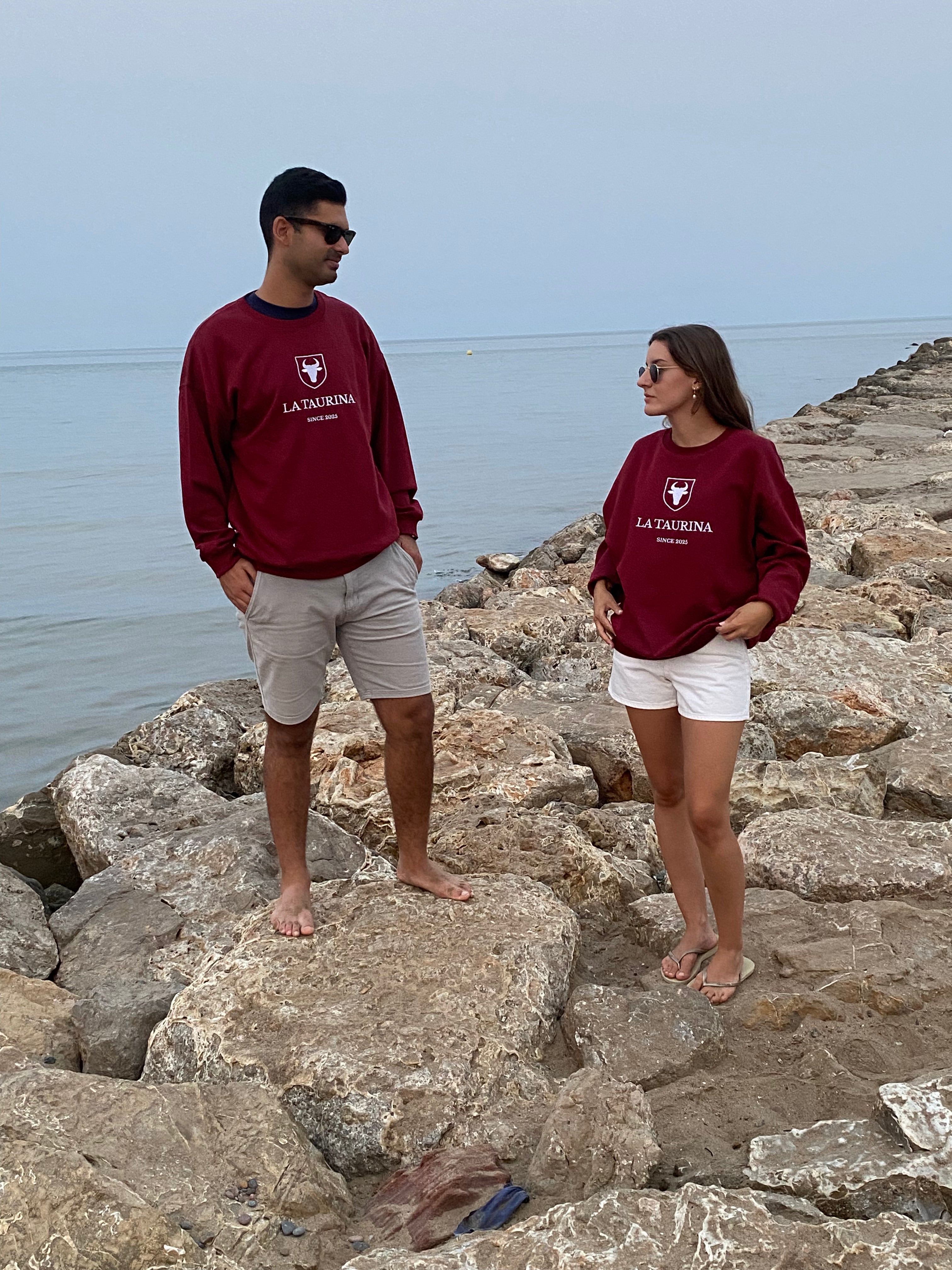 Sudadera La Taurina Rojo Granate - Entretiempo Oversize
