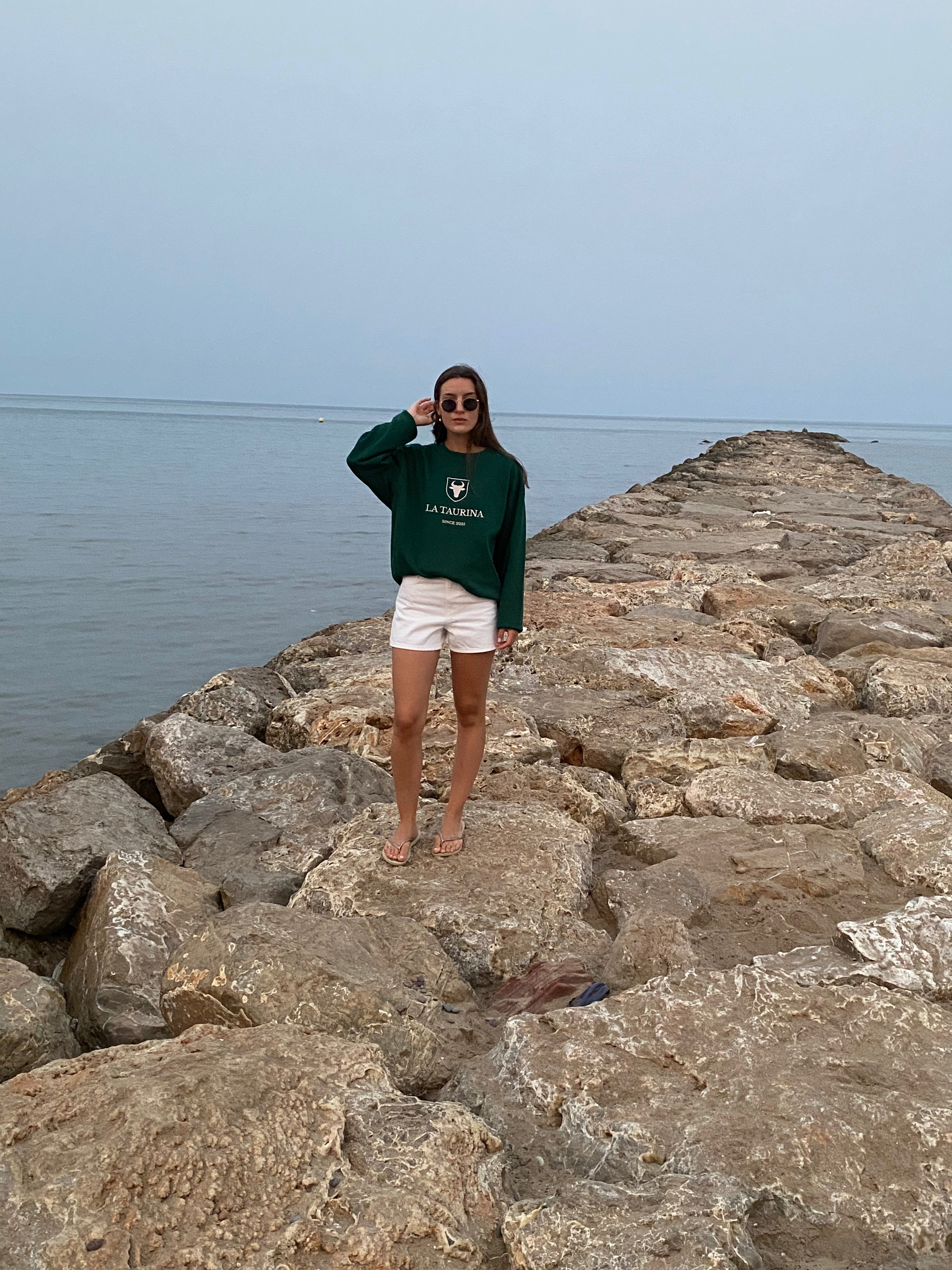 Sudadera La Taurina Premium - Verde Oscuro Entretiempo