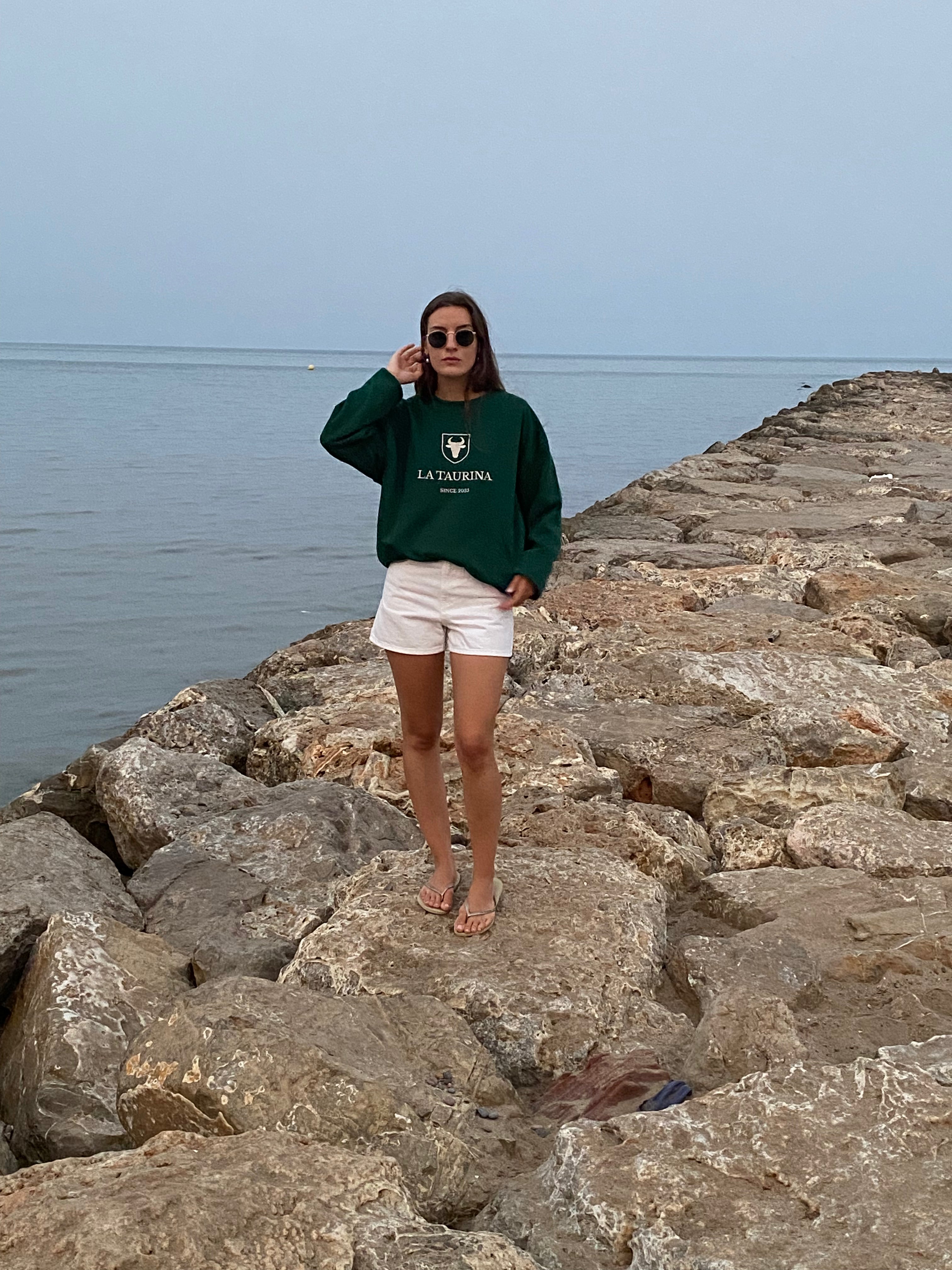 Sudadera La Taurina Premium - Verde Oscuro Entretiempo