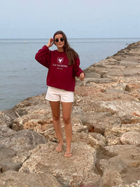 Sudadera La Taurina Rojo Granate - Entretiempo Oversize