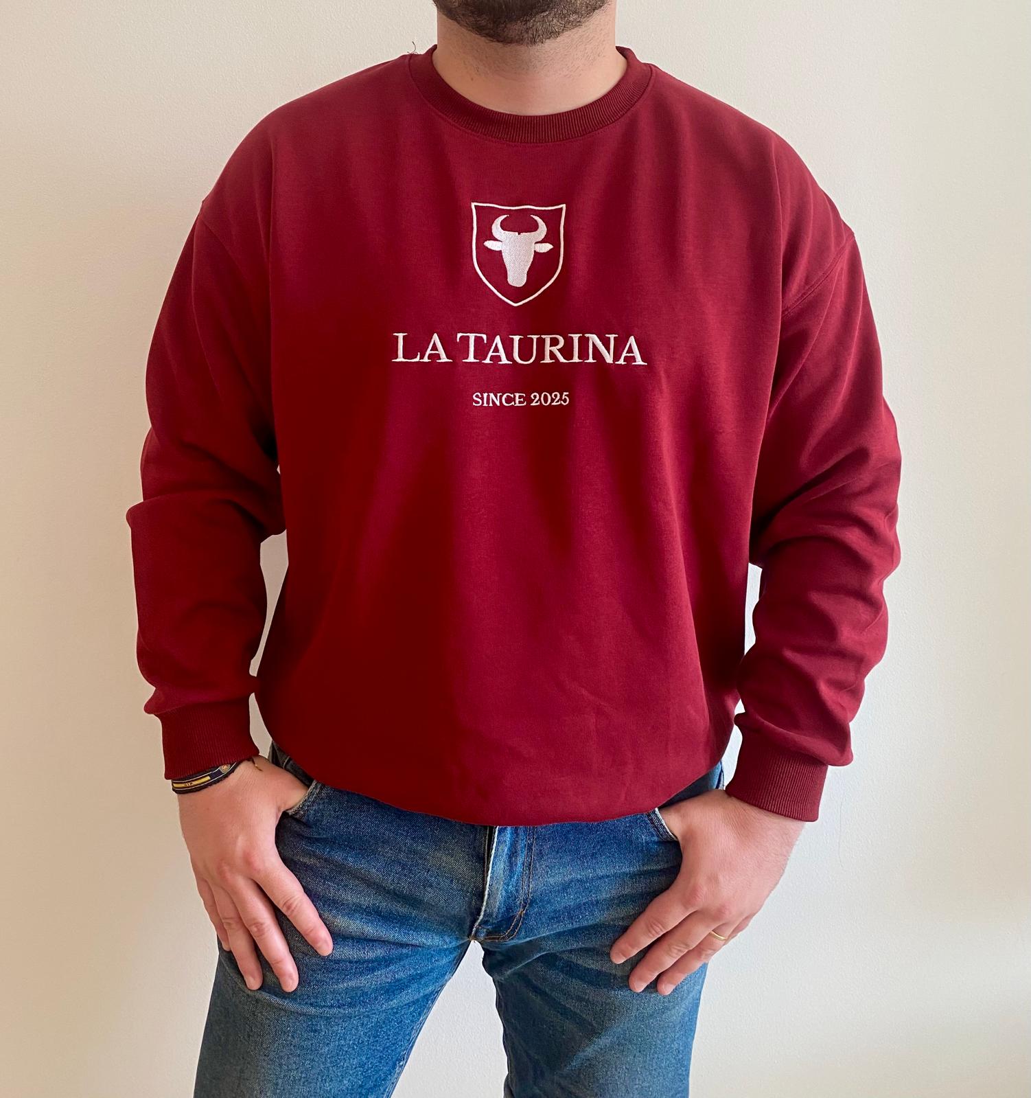 Sudadera La Taurina Rojo Granate - Entretiempo Oversize