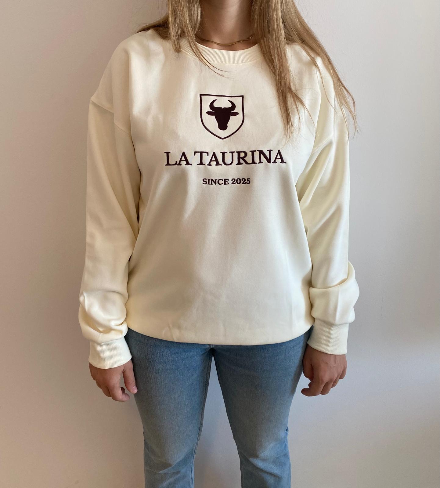 Sudadera La Taurina Blanco Cremoso - Entretiempo Oversize